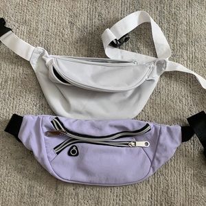 White and Lavender Adjustable Fanny Packs